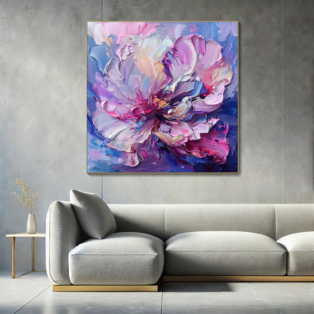 Handmade Oil Painting Canvas Wall Art Decoration Abstract Big Purple Flowers Pictures For Home Decor Rolled Frameless Unstretched Painting