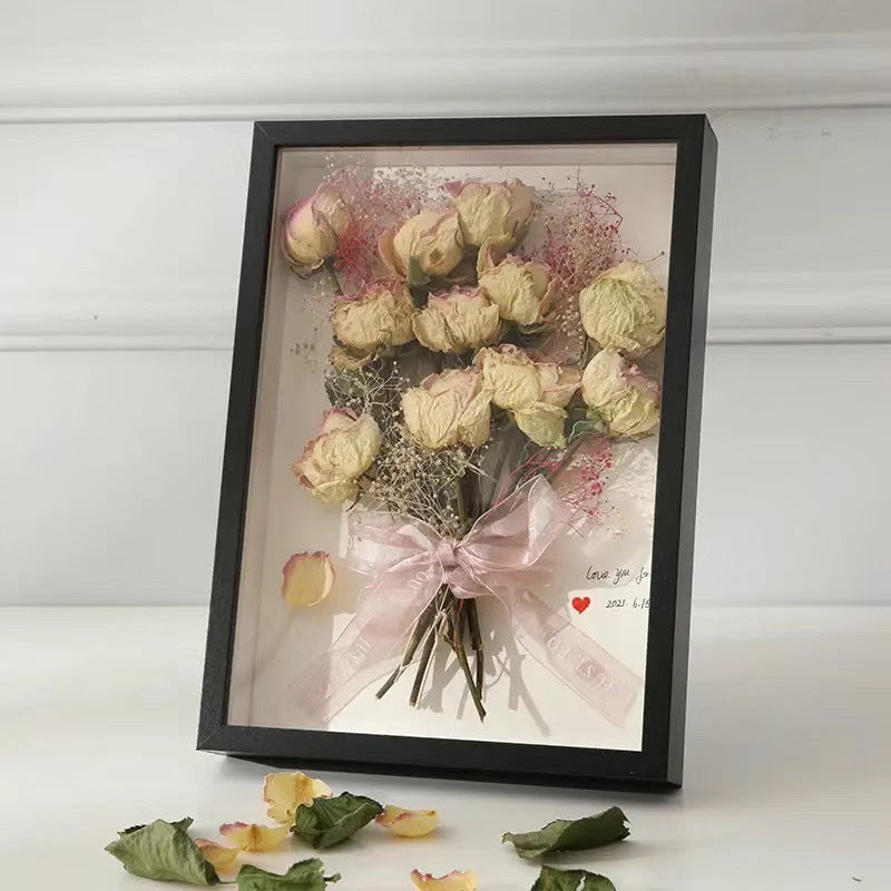 Hollow Dried Flower Photo Frame Diy Table Decoration Preserved Fresh Flower Storage Three-dimensional Handmade