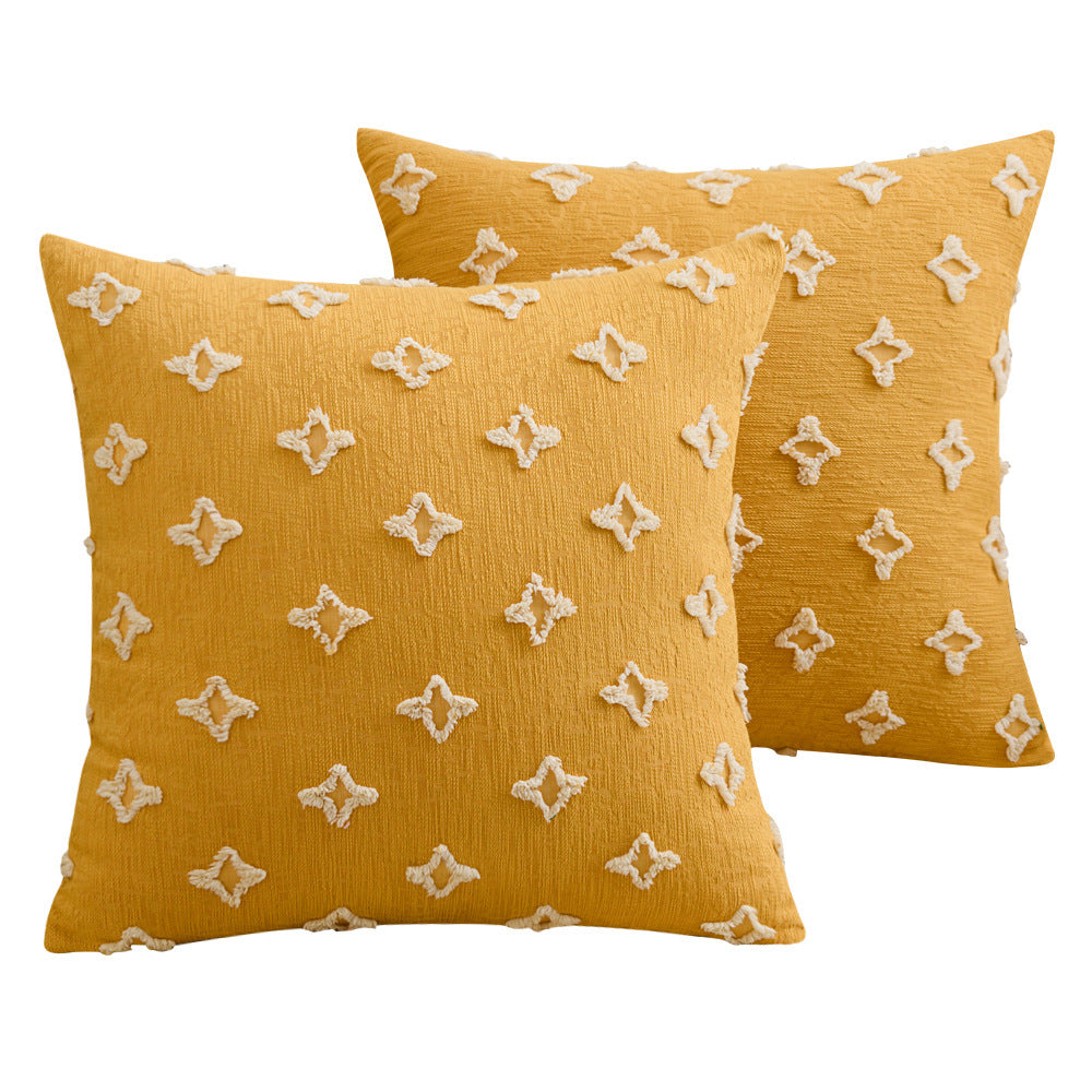 Golden Bloom Cushion Cover – 45×45cm | Yellow Throw Pillowcase (Multiple Styles)