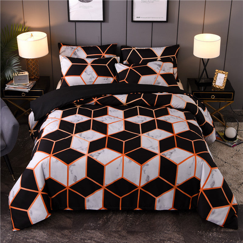 Home textile marbled black and white duvet cover bedding