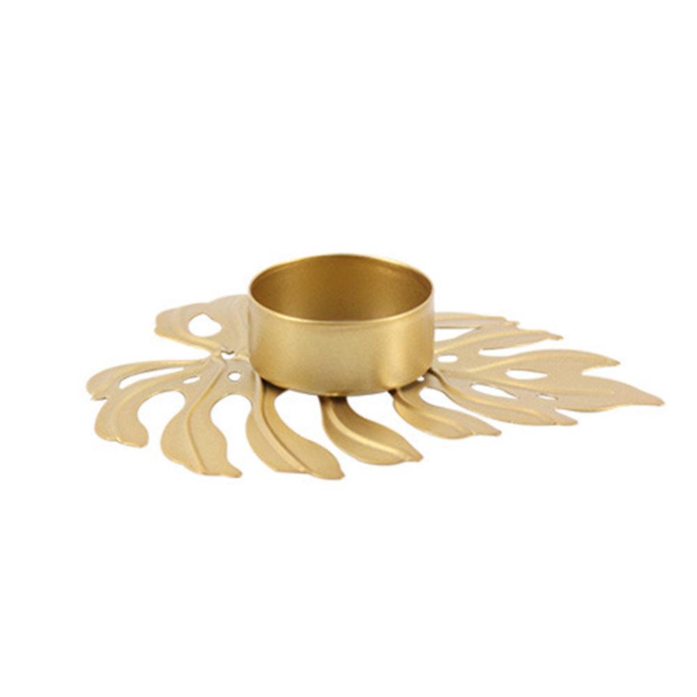 Metal turtle Leaf Ornament Candle Holder