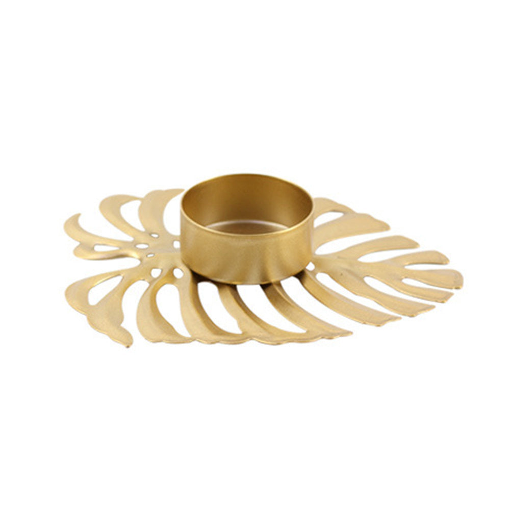 Metal turtle Leaf Ornament Candle Holder