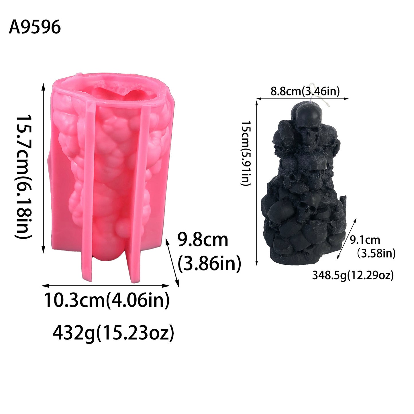 Skull Candle Silicone Mold Candle Mould Three-dimensional Skull Head Candle Mould