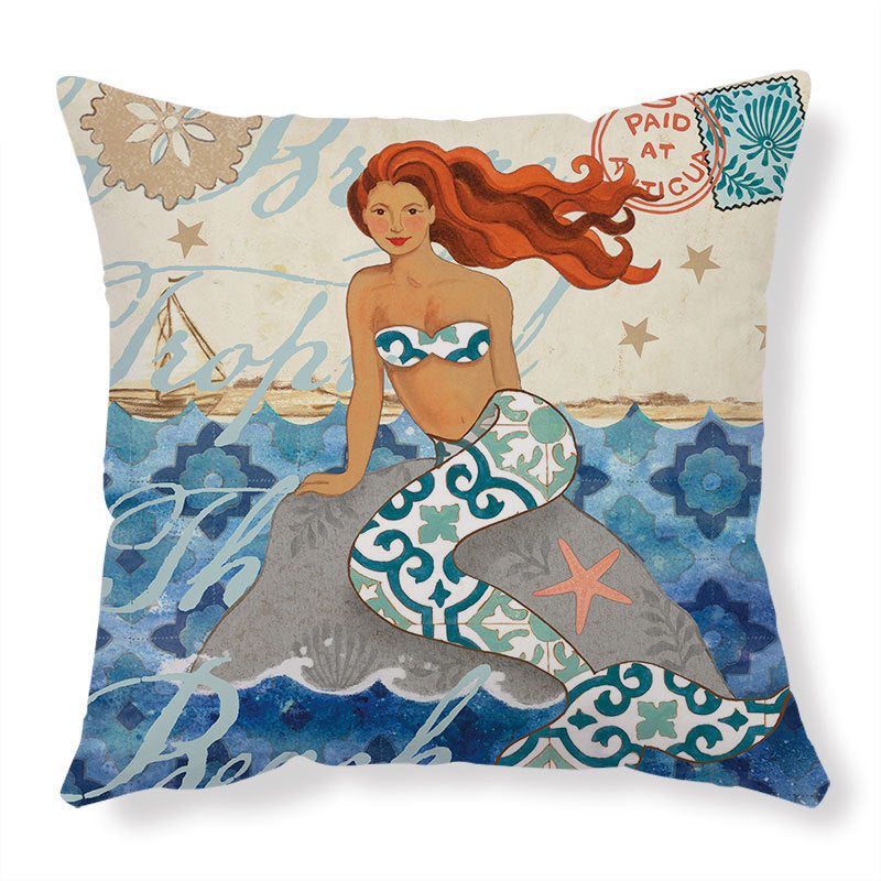 Turtle Printed Cushion Cover – 45x45cm | Modern Throw Pillow Case