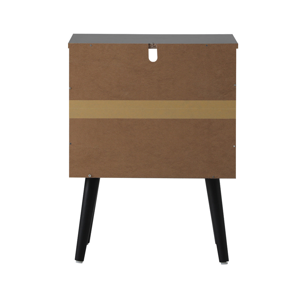 Set of 2 Rattan Bedside Tables with Storage Drawer and Shelf