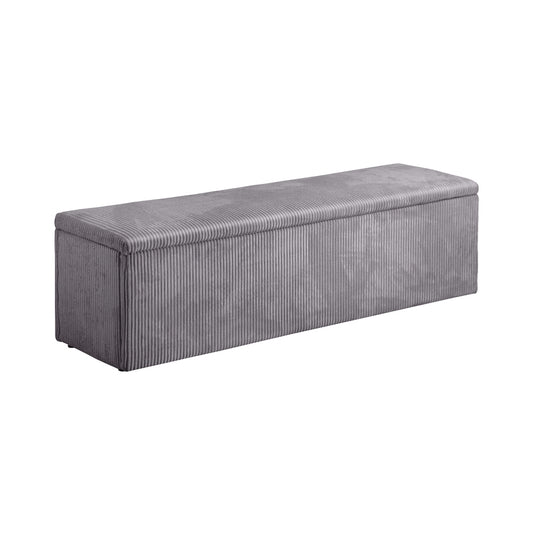 Grey XL Polyester Storage Ottoman Blanket Box