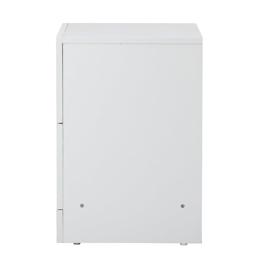 White Bedside Table with 2 Drawers