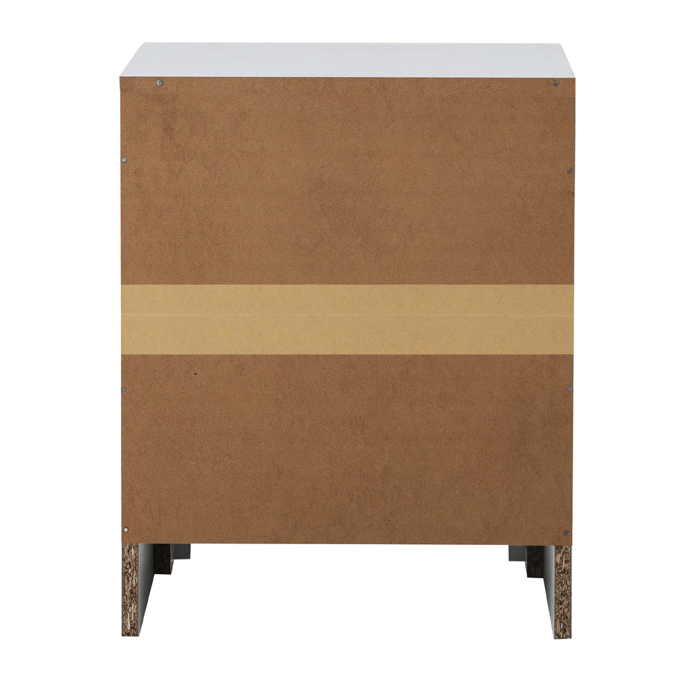 White Bedside Table with 2 Drawers