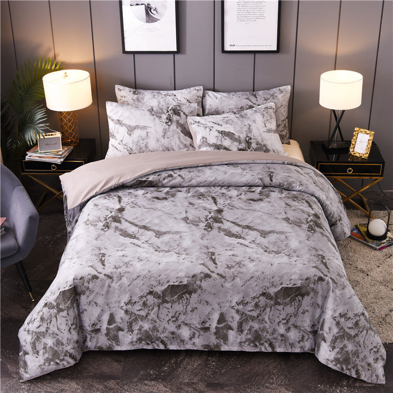 Home textile marbled black and white duvet cover bedding