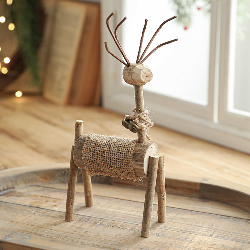 Christmas Decoration Solid Wood Deer Ornaments