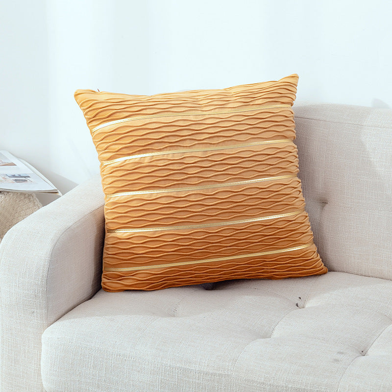 Velvet Luxe Striped Cushion Cover – 45×45cm | Soft Plush Throw Pillow Case