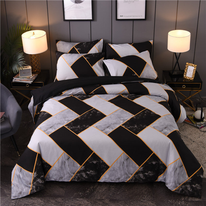 Home textile marbled black and white duvet cover bedding