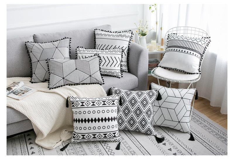 Boho Chic Cushion Cover – 30×50cm / 45×45cm | Textured Decorative Throw Pillowcase