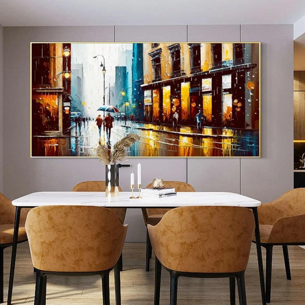 Handmade Oil Painting Canvas Wall Art Decoration Modern Abstract Urban Architectural Street Scenes For Home Decor Rolled Frameless Unstretched Painting