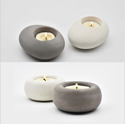 Cobblestone Candlestick Aroma Plaster Silicone