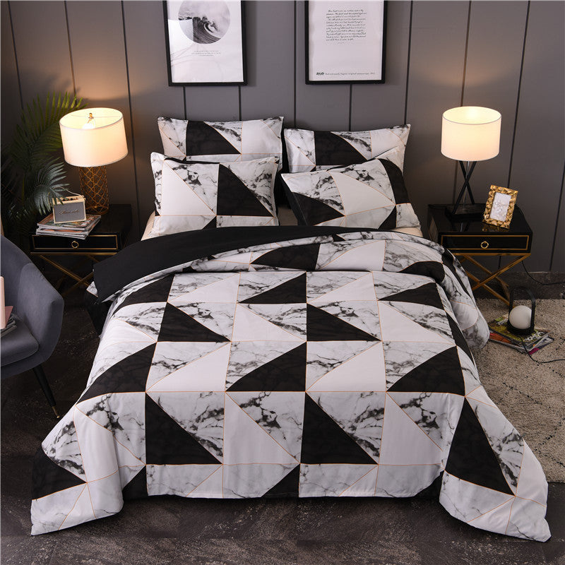 Home textile marbled black and white duvet cover bedding
