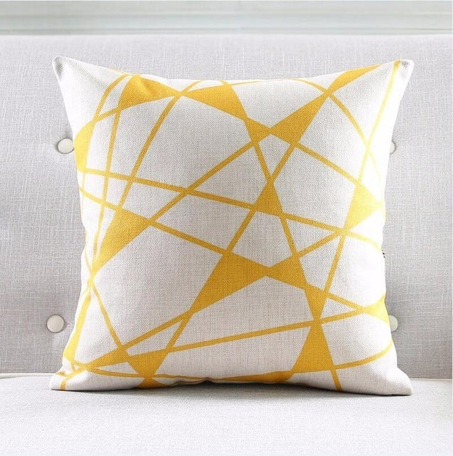 Nordic Geometric Linen Cushion Cover – 45×45cm | Minimalist Decorative Throw Pillow