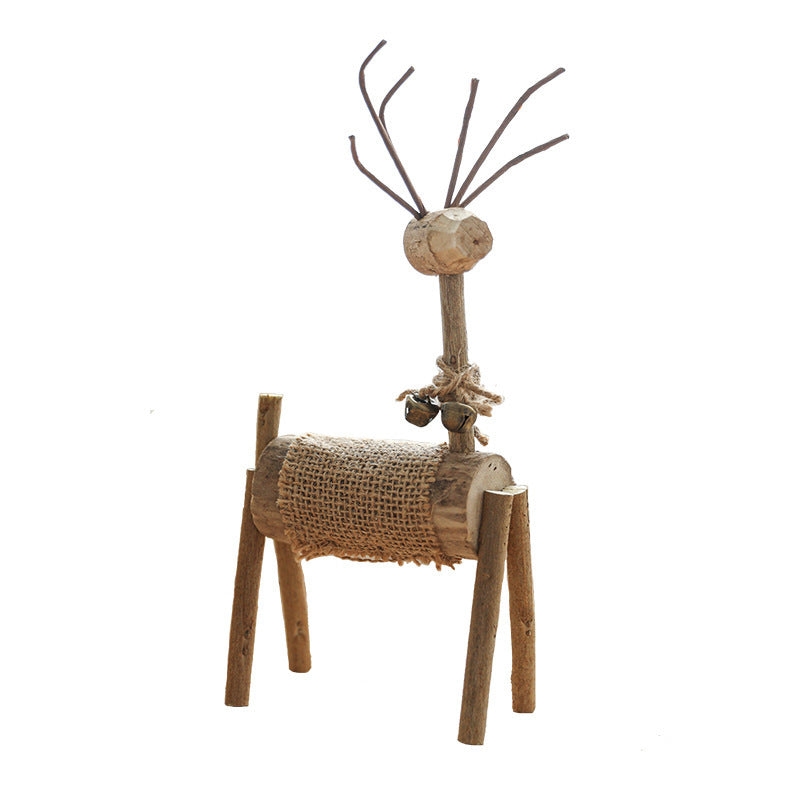 Christmas Decoration Solid Wood Deer Ornaments