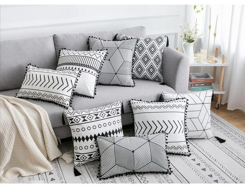 Boho Chic Cushion Cover – 30×50cm / 45×45cm | Textured Decorative Throw Pillowcase