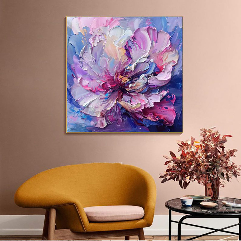 Handmade Oil Painting Canvas Wall Art Decoration Abstract Big Purple Flowers Pictures For Home Decor Rolled Frameless Unstretched Painting