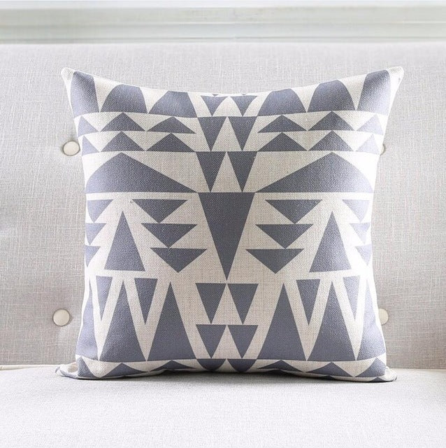 Nordic Geometric Linen Cushion Cover – 45×45cm | Minimalist Decorative Throw Pillow