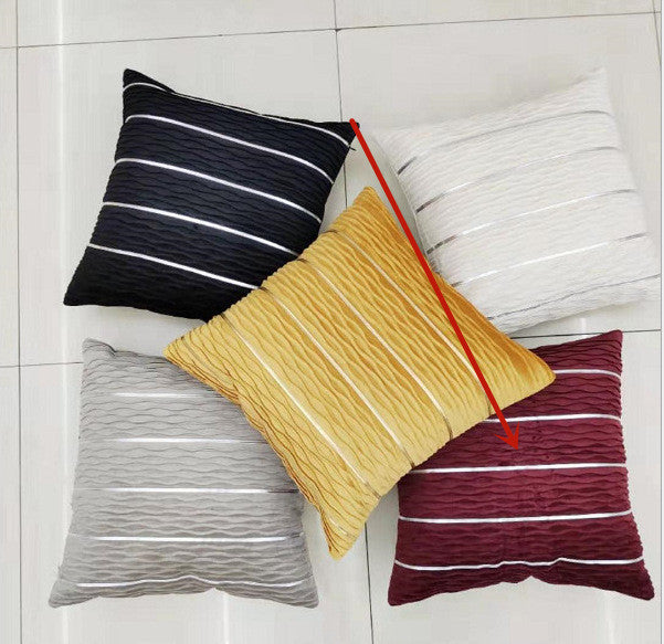 Velvet Luxe Striped Cushion Cover – 45×45cm | Soft Plush Throw Pillow Case