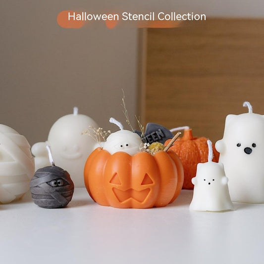 Halloween Silicone Mold Aromatherapy Candle Making Ghost Pumpkin Candle Mould
