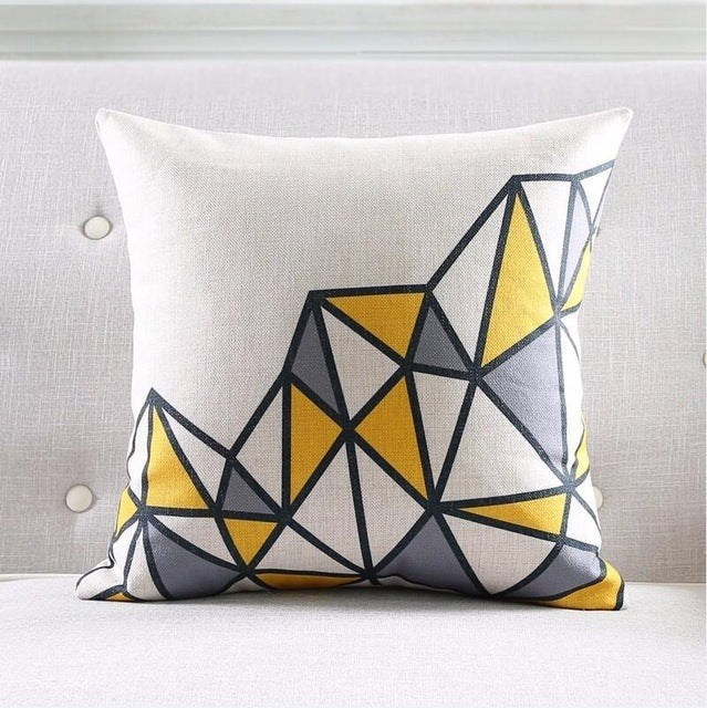 Nordic Geometric Linen Cushion Cover – 45×45cm | Minimalist Decorative Throw Pillow