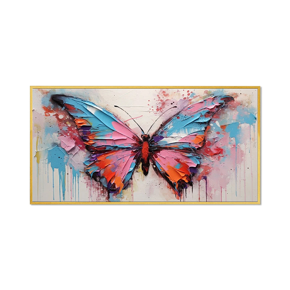 Large Abstract Handmade Canvas Art Modern Acrylic Oil Painting Vibrant Animal Butterfly Wall Home Decor For Living Room
