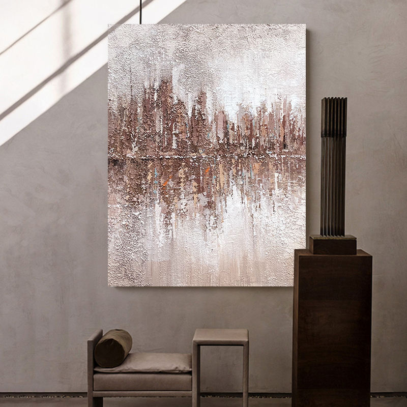 Hand-Painted Oil Painting Canvas Wall Art Decoration Minimalist Texture Abstract For Home Living Room Decor Rolled Frameless Unstretched Painting