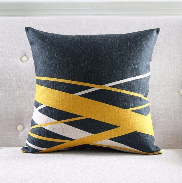 Nordic Geometric Linen Cushion Cover – 45×45cm | Minimalist Decorative Throw Pillow