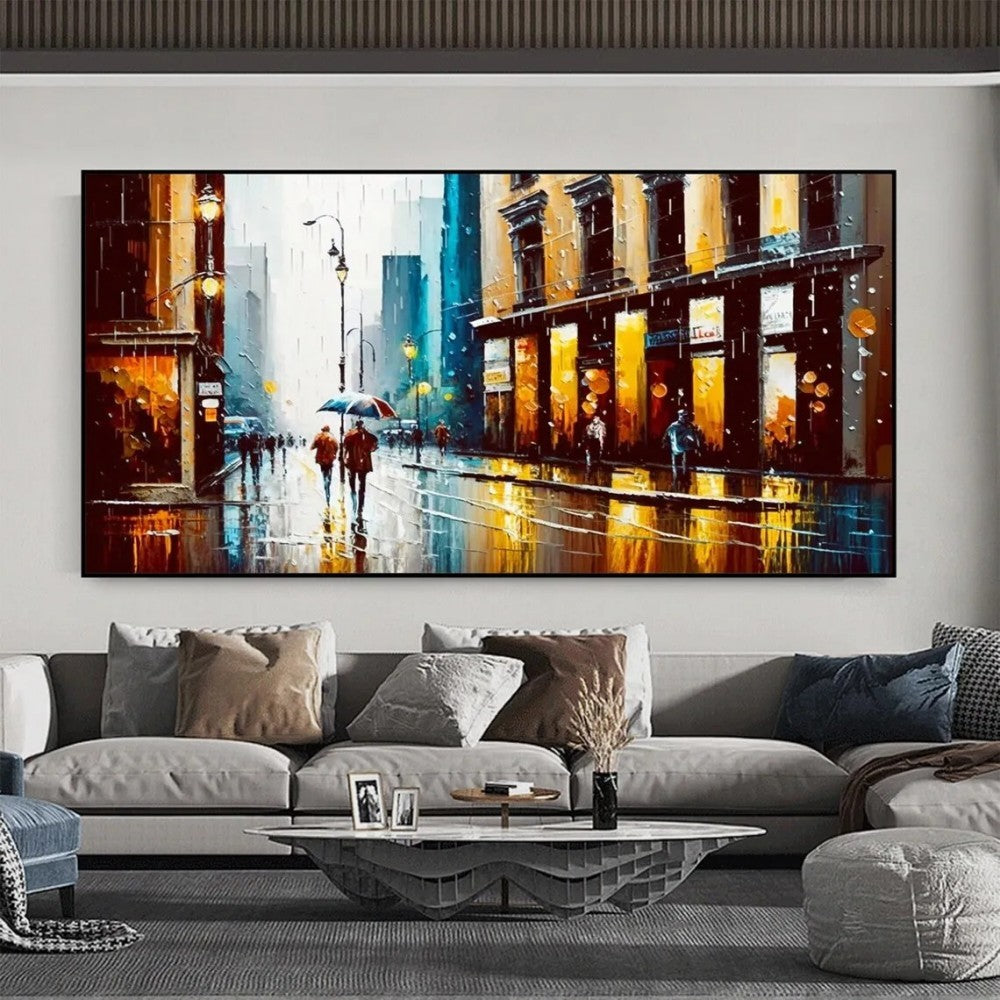 Handmade Oil Painting Canvas Wall Art Decoration Modern Abstract Urban Architectural Street Scenes For Home Decor Rolled Frameless Unstretched Painting