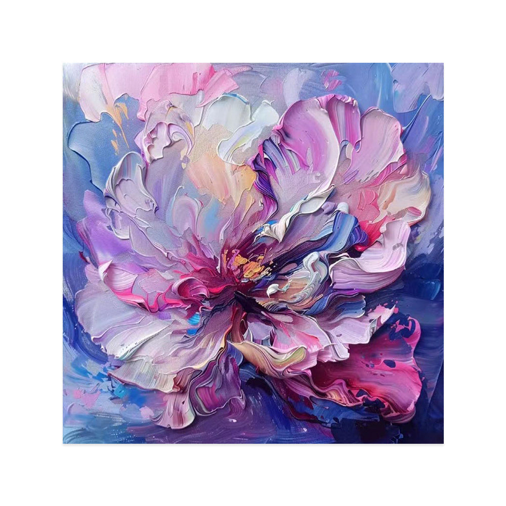 Handmade Oil Painting Canvas Wall Art Decoration Abstract Big Purple Flowers Pictures For Home Decor Rolled Frameless Unstretched Painting