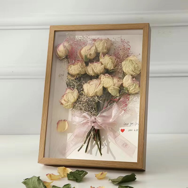 Hollow Dried Flower Photo Frame Diy Table Decoration Preserved Fresh Flower Storage Three-dimensional Handmade